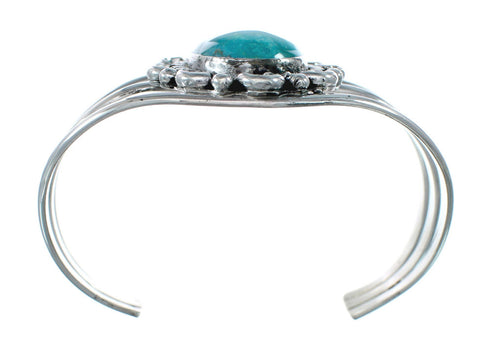 Authentic Kingman Turquoise Sterling Silver Navajo Cuff Bracelet NN20464